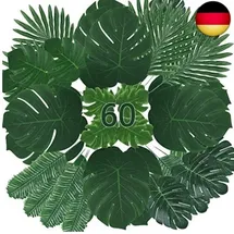Zhou-long Zhou-lange künstliche Blätter, 60 Stück, tropische Palmblätter, Mon