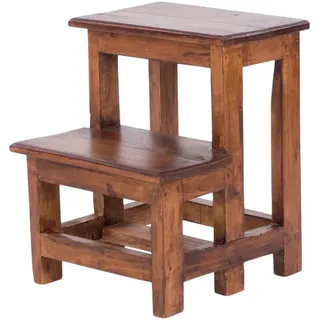 DESIGN DELIGHTS TRITTLEITER Braun, Holz, 37x46x37 cm, Wohnzimmer, Hocker, Sitzhocker