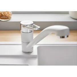Blanco Wega II silgranitweiß/chrom 526408