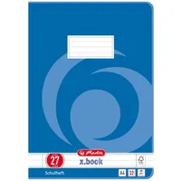 Herlitz Schulheft x.book Lineatur 27 liniert DIN A4 Innen- und Außenrand, 32 Blatt, 1 St.