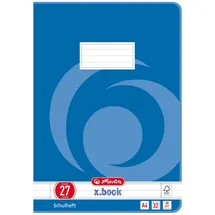 Herlitz Schulheft x.book Lineatur 27 liniert DIN A4 Innen- und Außenrand, 32 Blatt, 1 St.