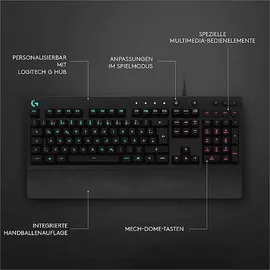 Logitech G213 Prodigy RGB Gaming Keyboard DE