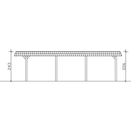 SKANHOLZ Carport Wendland 3,62 x 8,70 m nussbaum mit EPDM-Dach und Pfostenanker