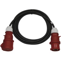 EMOS CEE-Verlängerungskabel 20m 5-polig Stecker, 5X 32 A / 400V / 22 000 W, 4 mm2, IP44 wasserdichtes Gummikabel, Starkstromkabel schwarz