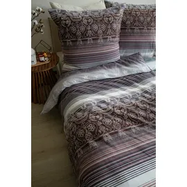 FLEURESSE Aspen Gestreift/Braun 135 x 200 cm + 2 x 80 x 80 cm