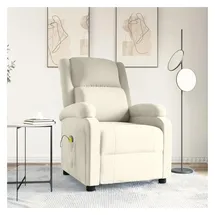 vidaXL Massagesessel Creme Samt 93 x 98 x 93 cm Beige mit Fernbedienung