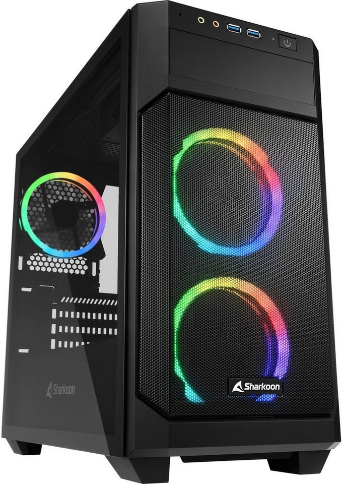 Sharkoon PC-Gehäuse Sharkoon V1000 RGB, Tower-Gehäuse, (Seitenteil aus schwarz