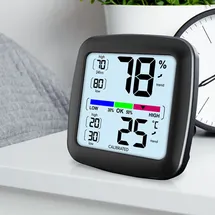 casativo Digitales Präzisions-Thermo-Hygrometer Schwarz
