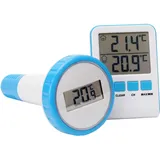 Digitales Funk-Poolthermometer - Präziser IPX8 Sender, grosse LCD-Basisstation - Wassertemperatur Pool/Teich - bis zu 3 Thermometer, -20 bis +60 °C