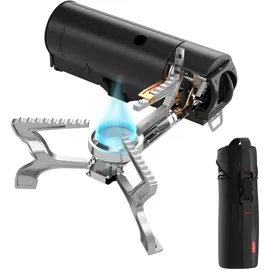 evocamp Gaskocher mit Tragetasche, klappbaren Gas Campingkocher mit Wärmeleitblech Camping Kocher mit Piezozündung