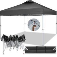 TOOLUCK Pavillon 3x3 Wasserdicht Stabil Faltpavillon Faltbar Partyzelt One Push Pop Up Gartenlauben mit Entlüftung UV Schutz 50+ Höhenverstellbar Gartenpavillon für Strand Hochzeit Camping, Schwarz