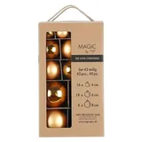 MAGIC by Inge - Weihnachtskugeln Set 42-teilig Inkagold, mit den Durchmessern 4 cm, 6 cm und 8 cm, Christbaumschmuck Glas, Gold
