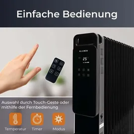 Klamer Ölradiator 2500 W Schwarz