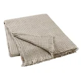 BLOMUS Tola Decke 130x180cm Wolle Waffelstruktur mourning Dove silber grau