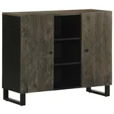 vidaXL Sideboard Schwarz 90x33x75 cm Massivholz Mango