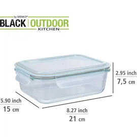 Wenko Frischhaltedose Vorratsdosen Deckel, Aufbewahrung Vorratsbehälter 1L Pacu - Schwarz