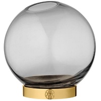 Aytm - Globe vase w. stand Ø21 Black/Gold AYTM