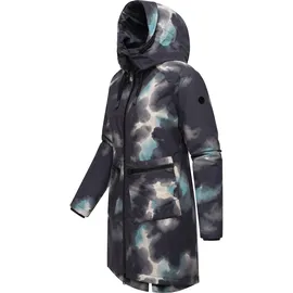 Ragwear Damen, Wintermantel Warmer Parka mit Teddyfell wasserdicht und atmungsaktiv Holstic Print YOUMODO Black Gr. M - M