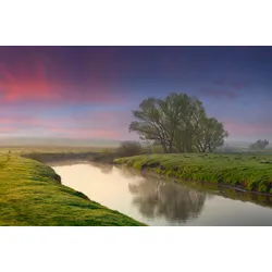 Fototapete PAPERMOON "Fluss in Landschaft", bunt, B:3,50m L:2,60m, Vlies, Tapeten