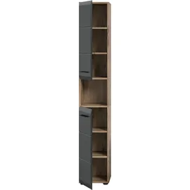 WELLTIME Stauraumschrank Florenz 30 x 185 x 30 cm Schwarz
