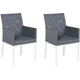 Beliani Gartenstuhl 62 x 52 x 91 cm grau/weiß 2 St.