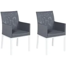 Beliani Gartenstuhl 62 x 52 x 91 cm grau/weiß 2 St.