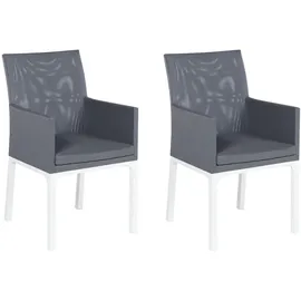 Beliani Gartenstuhl 62 x 52 x 91 cm grau/weiß 2 St.