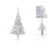 vidaXL Künstlicher Weihnachtsbaum Beleuchtung & Kugeln Silbern 240 cm