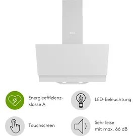 Wiggo A642 Dunstabzugshaube 60cm kopffrei I Abluft Umluft Dunstabzug 626m3/h - Touch-Display 4 Stufen I Energieeffizienzklasse A Schräghaube inkl...