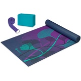 Gaiam Yoga-Set für Anfänger (Yogamatte, Yoga-Block, Yoga-Gurt), Lilienschatten