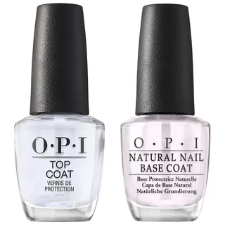 OPI Natural Nail Base Coat, 1er Pack (1 x 15 ml) & Top Coat Überlack, 15ml