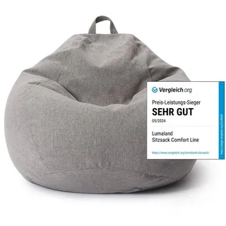 Lumaland Sitzsack Comfort [Hellgrau] 185l)