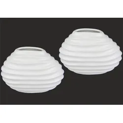 Dekovase I.GE.A. "Keramik-Vase", beige (creme), B:16cm H:12cm, Keramik, Vasen, 2er Set Kleine Vase Weiß Modern Keramik Tisch Küche Büro Pampasgras