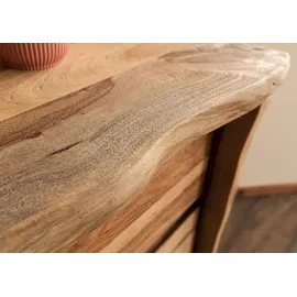 MASSIVMOEBEL24.DE Highboard 100 x 48 x 111 cm Natur lackiert / Sandgestrahlt