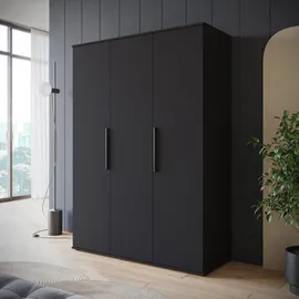 INOSIGN »LAGOS Wäscheschrank, Garderobe, schwarze Griffe, Made in Europe« Moderner Drehtürenschrank, FSC-zertifiziert, Schlafzimmerschrank schwarz