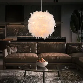 GLOBO Federlampe 1-flg. 60 cm rund weiß Textil