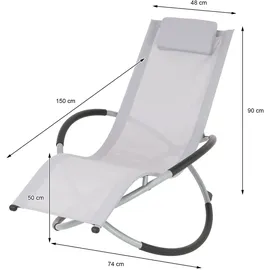 ECD Germany Schaukelliege 2er Set 200 x 60 x 80 cm Hellgrau