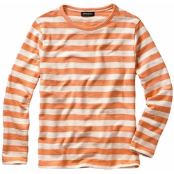 Mey & Edlich Herren Langarmshirts Regular Fit Orange gestreift - 50