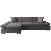 Mirjan24 Eckcouch Textil mit Schlaffunktion 2-Sitzer Grau