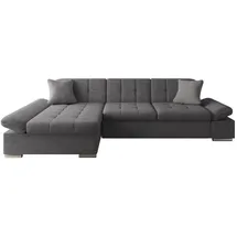 Mirjan24 Eckcouch Textil mit Schlaffunktion 2-Sitzer Grau