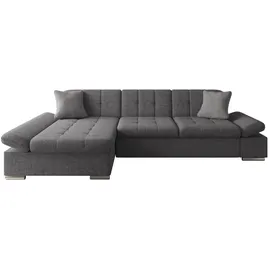 Mirjan24 Eckcouch Textil mit Schlaffunktion 2-Sitzer Grau
