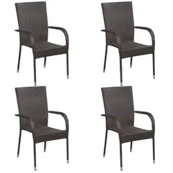vidaXL 5-tlg. Garten-Essgruppe Poly Rattan Braun