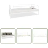 The Living Store Tagesbett-Rahmen Weiß Metall 90×200 cm - Weiß