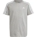 Adidas Essentials 3-Streifen T-Shirt Kinder IB1669 - medium grey heather/white