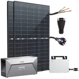 Stegpearl Solaranlage 880W/800W Balkonkraftwerk mit Speicher von Anker Bifaziale Solarmodule, (Komplettset Plug & Play Hoymiles HMS-800W-2T upgradefähiger von 600W auf 800W WIFI Wechselrichter und Anker SOLIX Solarbank E1600 Solarspeicher und 5m Schukostecker) schwarz|silberfarben