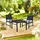 Relaxdays Balkonmöbel Set, 3-teilig, 1 Tisch & 2 Stühle, Kissen, Gartengarnitur Rattanoptik, Stahl & Kunststoff, schwarz