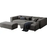 LeGer Home by Lena Gercke Polsterecke »PIARA XXL, L-Form mit Schlaffunktion, Big-Sofa in Cord o. Leinenoptik«, Hocker stellbar zum Schlafsofa (Krokodilverbinder), tiefe Sitzfläche