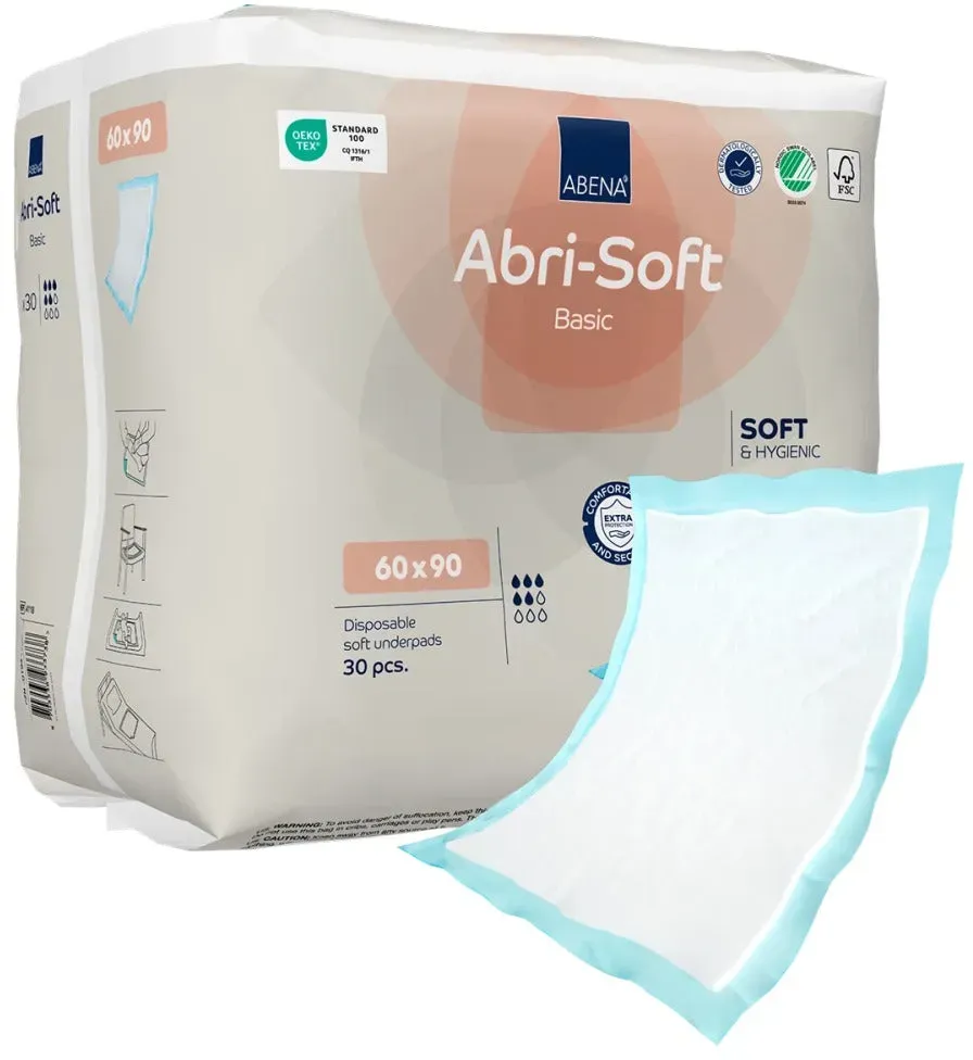 Abri Soft Basic Einmalunterlagen 60 x 90 cm, 30 Stück 4 x 30 = 120 Stück