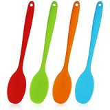 4 Stück Bunte Silikonlöffel,Backlöffel, Silikon Rührlöffel ,hitzebeständig, Servierlöffel, Silikon Kochutensilien, einteiliges Design, Silikonlöffel für Küche, Kochen, Rühren