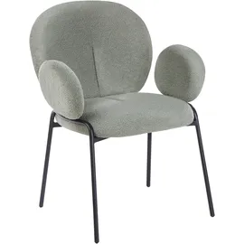 Beliani Esszimmerstuhl 2er Set ELY Bouclé Hellgrün